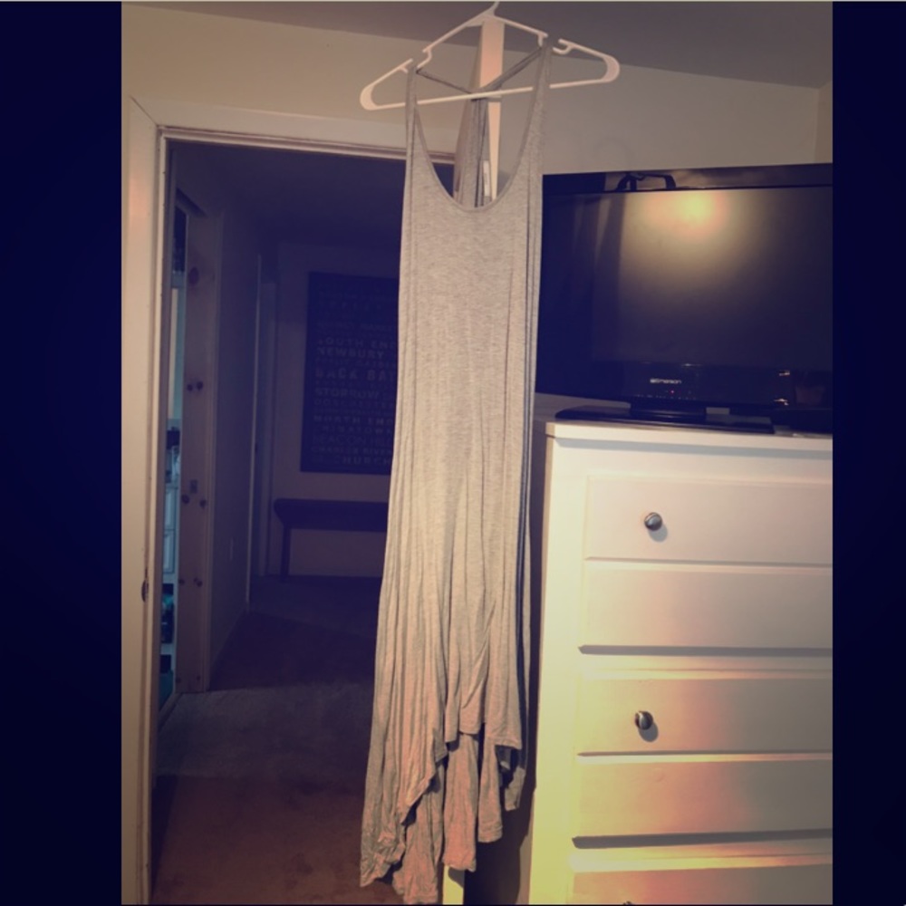 Comfy Gray Low/High Maxi Dress